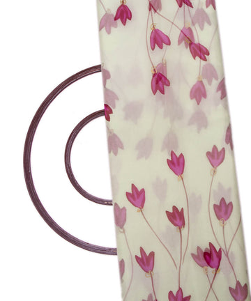 Light Mint Colour Floral Pattern Hand Paint Organza  Fabric